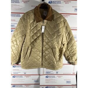 NWT GAP Relaxed Quilted Nylon Jacket Women's Size S Gold‎ Khaki Brown MSRP $110